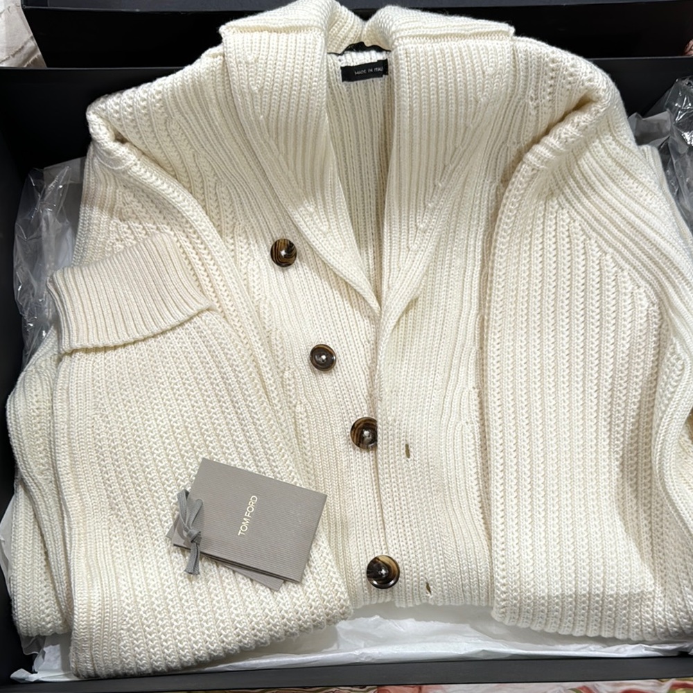 TOM FORD
Slim-Fit Shawl-Collar Ribbed Cashmere Cardigan